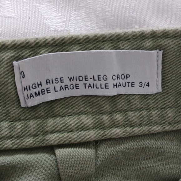 GAP Highrise Wide Leg Ankle length Jeans Olive green Sz 26 /4 - Picture 9 of 13